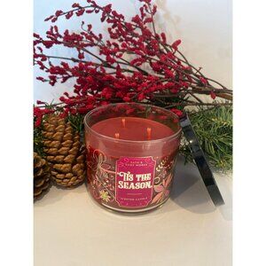Bath & Body Works “Tis the Season” New 3 Wick Christmas Holiday Winter Candle